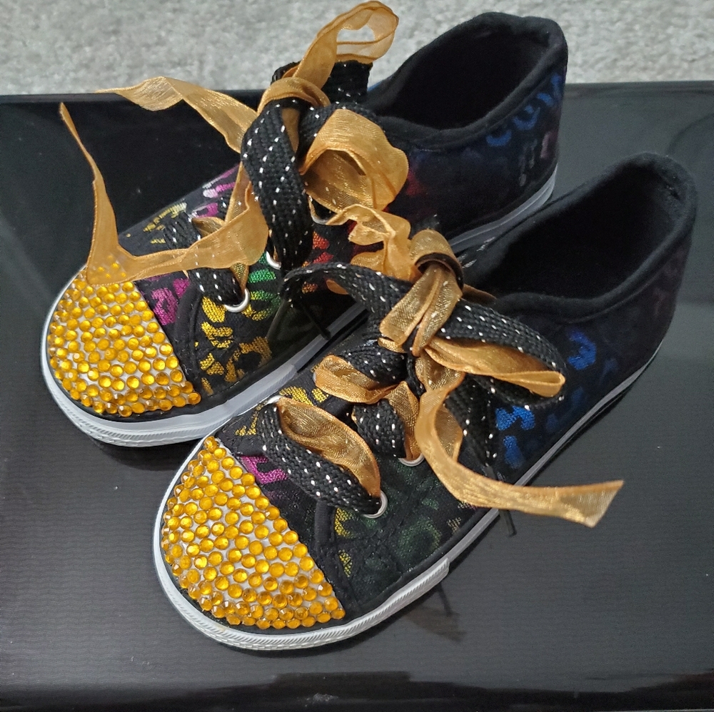 Girls Black w/colors Athletic Shoes